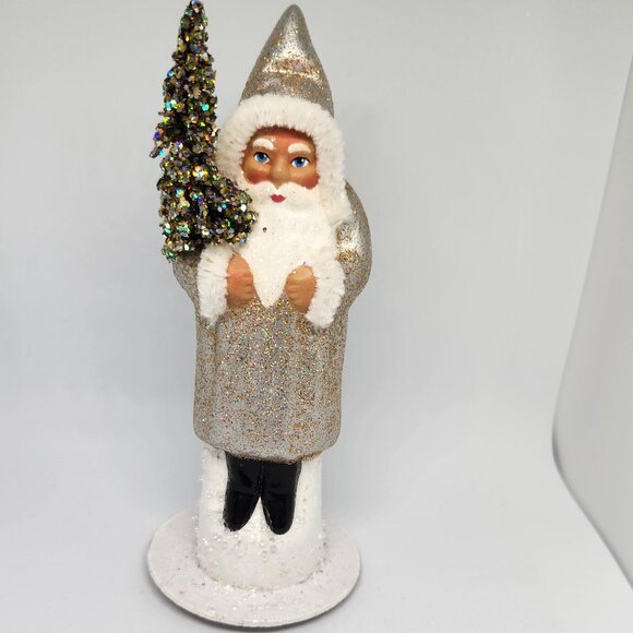 Ino Schaller Father Christmas Santa Paper Mache Original Mold German Vintage Chr